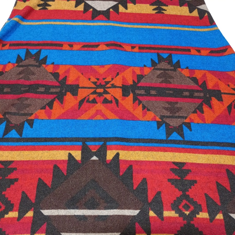 Rue 21 Aztec Print Dress Junior Womens Medium Cowl Neck Long Sleeve Western‎ - Picture 8 of 9